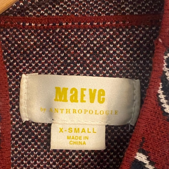 Anthropologie Maeve Cary’s Black and Red Geometric Sweater - Picture 5 of 5